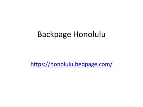 honolulu bedpage